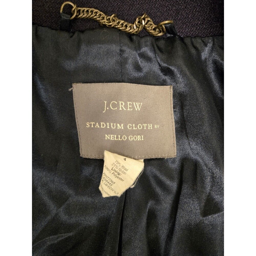 J.Crew Stadium Cloth by Nello Gori Wool Coat – Navy – Women’s 4 - Picture 8 of 15